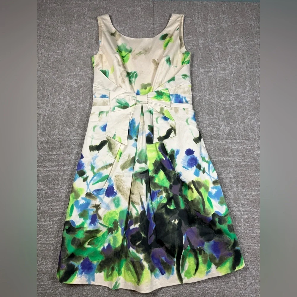 Kate Spade New York Jillian Natural Clotted Cream Watercolor Dress Size 4